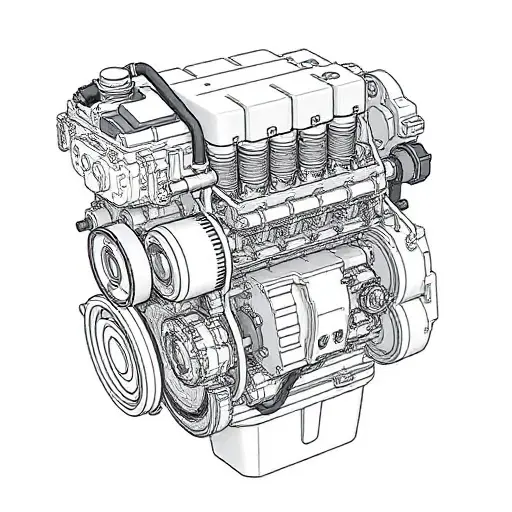 A detailed illustration of a V6 3.5L Acura MDX engine from 2007-2013, showing internal components like pistons, crankshaft, and camshaft, with clean technical drawing style and labeled parts, in smallHQ style