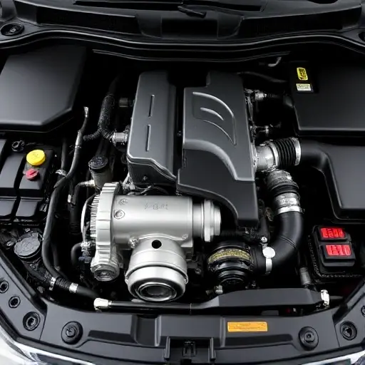 A detailed, high-quality image of the engine bay of a 2010-2017 Aaglander Limousine 3.0 TDI. Focus on the engine components, including the turbocharger, exhaust manifold, and various sensors and hoses. The engine should be well-lit, showcasing its mechanical details.